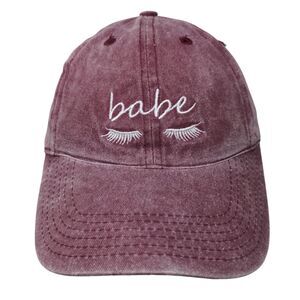 Babe Lashes Slideback Hat Red OS Adjustable Embroidered So American Heritage